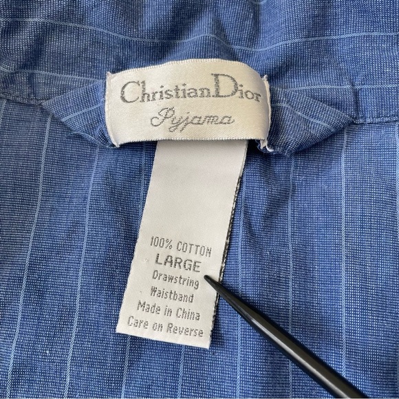 Christian Dior Pajamas Top 100% Cotton Size Large - Picture 3 of 8